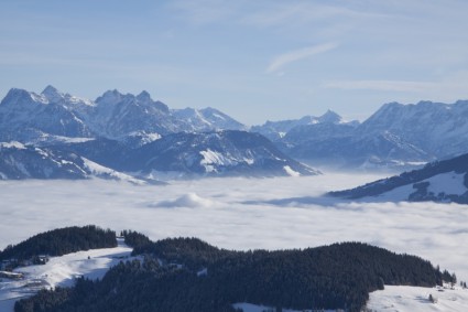 Berge Nebel Landschaft
