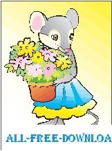 мышь с цветами