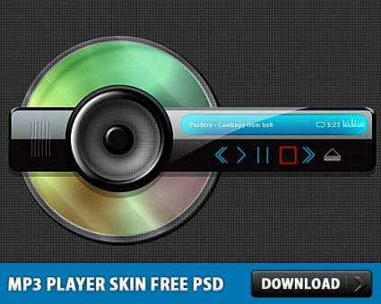 MP3 player kulit gratis psd