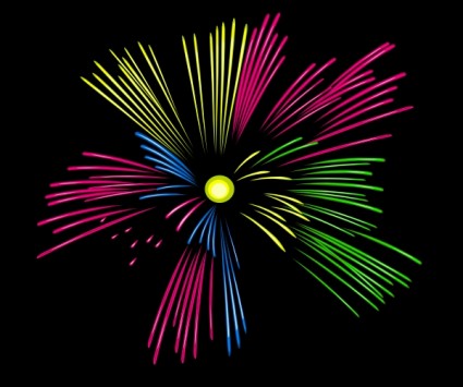mulit cor fireworks clip-art