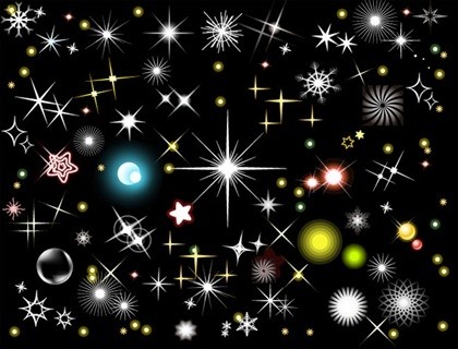 Multi estilo material de vector de elemento intermitente estrellas