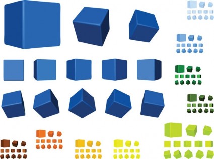 vetor de cubo multi-ângulo multicolor