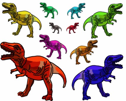다 색 trex 공룡