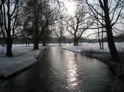 ミュンヘンの英語庭園の冬