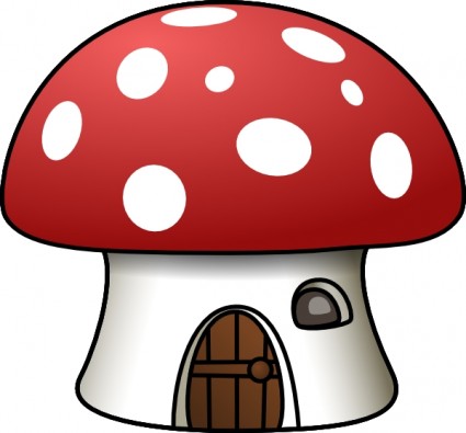 clipart maison aux champignons
