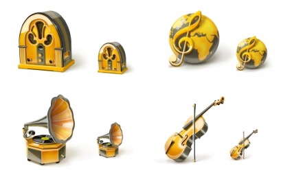 música icons set pack iconos