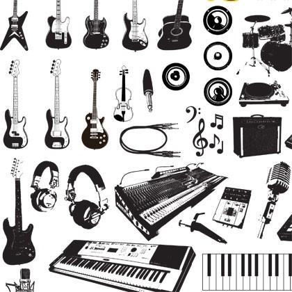 gráficos vectoriales de instrumentos de música