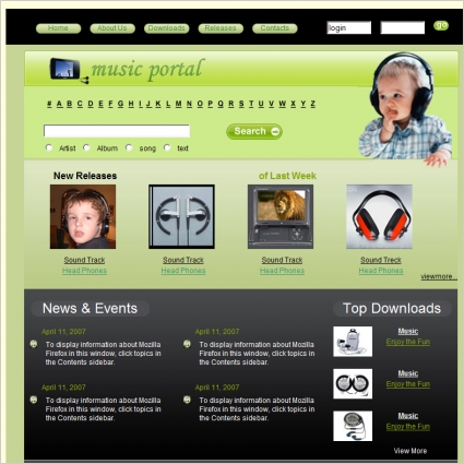 音乐门户网站模板