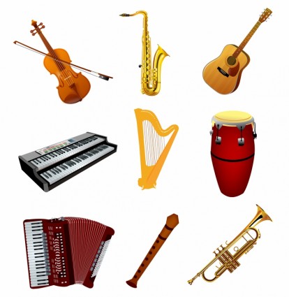 Musikinstrumente-set
