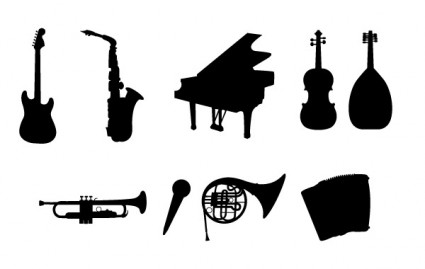 siluetas de instrumentos musicales