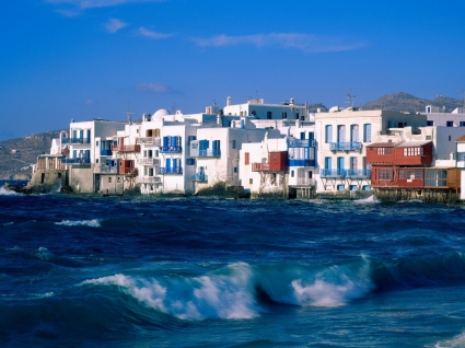 ミコノス島のキクラデス諸島ギリシャの世界を壁紙します。
