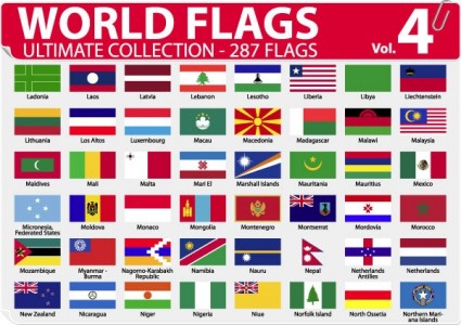Flaga krajowych lub regionalnych i regionalne flaga wektor