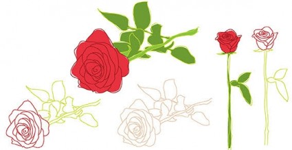 alam garis Daun bunga mawar