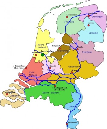 prediseñadas mapa de Países Bajos