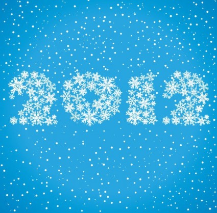 Neujahr hergestellt aus Schneeflocken-Vektorgrafik