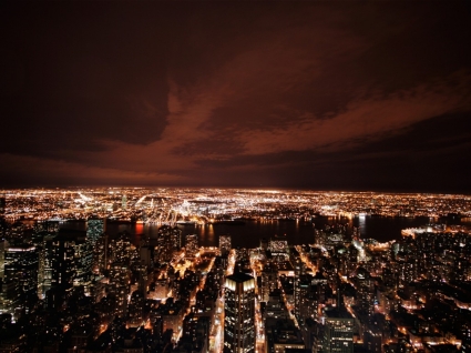 نيويورك في الليل جدران العالم الولايات المتحدة