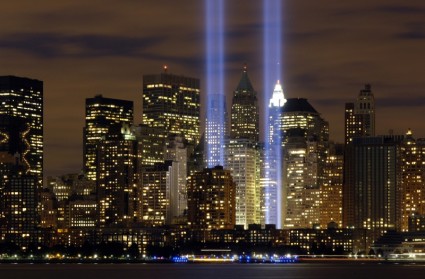 tributo a New york city nel cielo luci