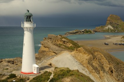 ニュージーランドの風景の灯台