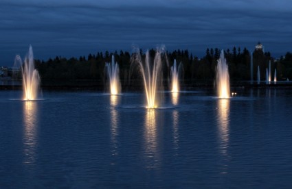fontaines de soir de nuit