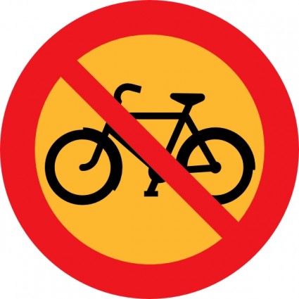 No Bicycles Roadsign Clip Art