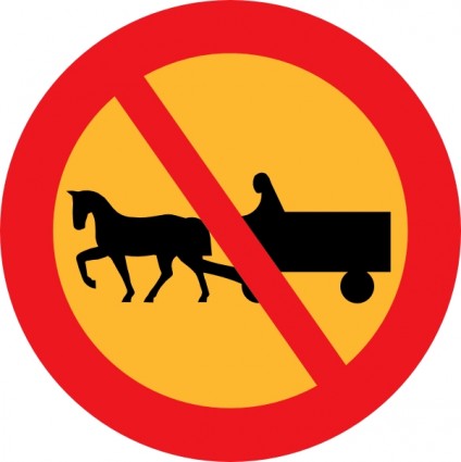 Aucun cheval et chariots ne signent un clipart