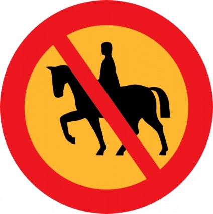 kein Pferd-Reiten-Zeichen ClipArt