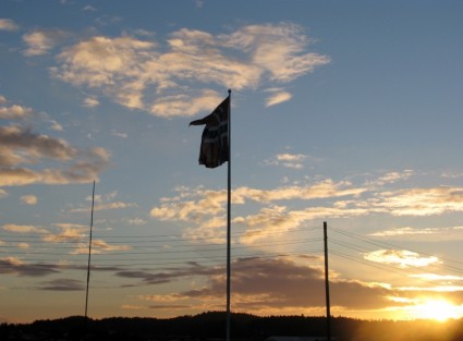 노르웨이 노르웨이 깃발 하늘