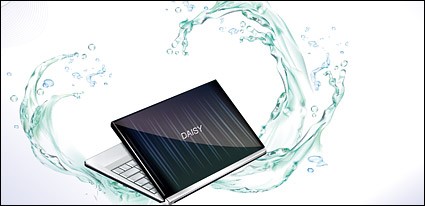 matière de vecteur de l'eau pour ordinateur portable
