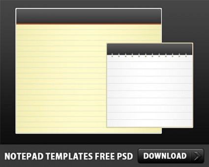 Notepad template psd gratis