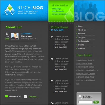 шаблон блога ntech