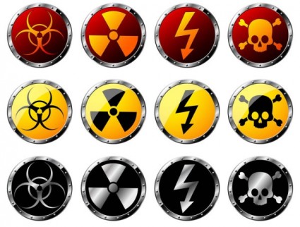 panneaux d'avertissement de danger des radiations nucléaires vecteur