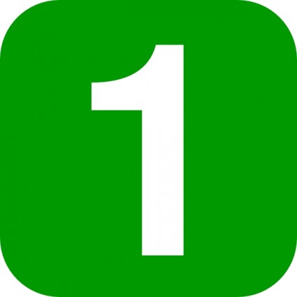 Zahl in grün gerundet Quadrat ClipArt