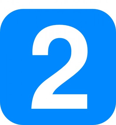 Zahl in hellblau gerundet Quadrat ClipArt