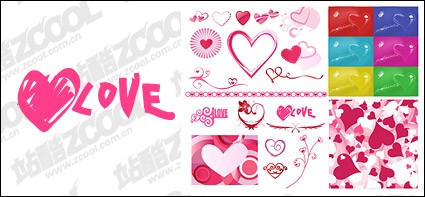 Number Of Valentine S Day Heart Shaped Elements Of Vector Material