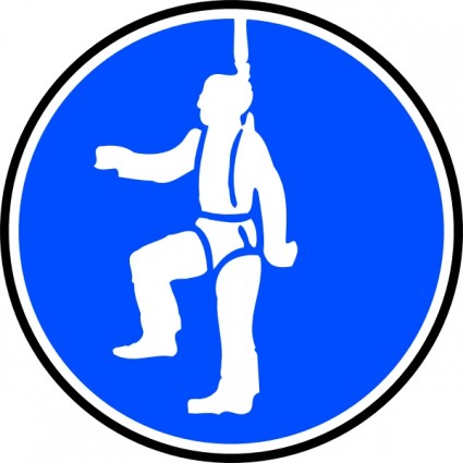 obrigatória proteção contra queda sinal azul adesivo clip-art