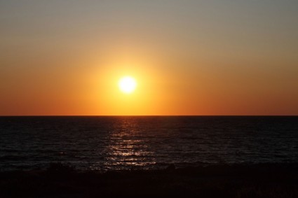 puesta de sol del océano
