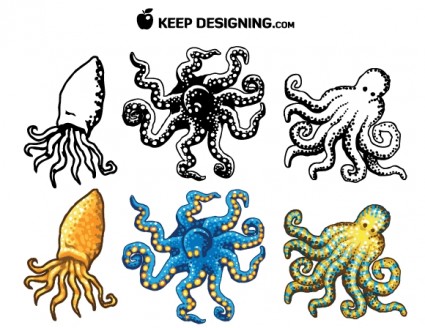Octopus Design Vektoren kostenlos