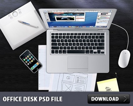 オフィス デスク無料の psd ファイル