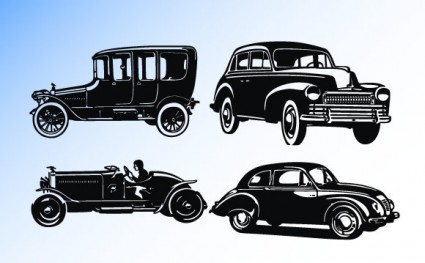 eski araba silhouettes