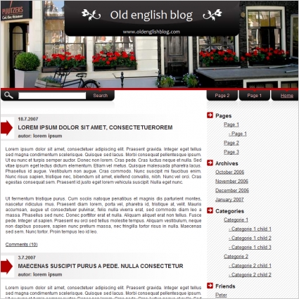 Старый Английский блоге шаблон