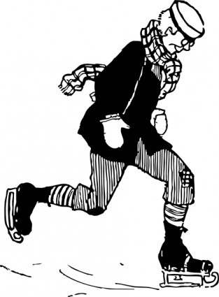 Old fashioned clipart patineur