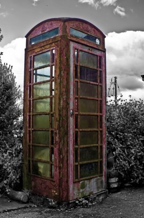 cabine de telefone antigo