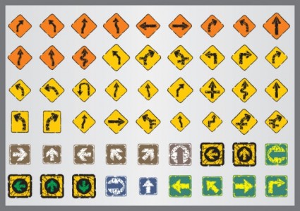 viejo vector de icono de señales de tráfico