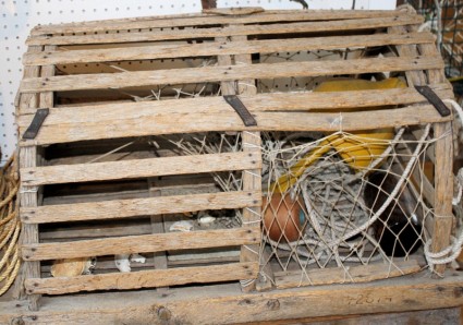 ancienne cage lobstering en bois