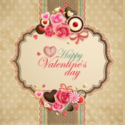 oldfashioned valentine thẻ vector