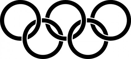 clipart noir anneaux olympiques