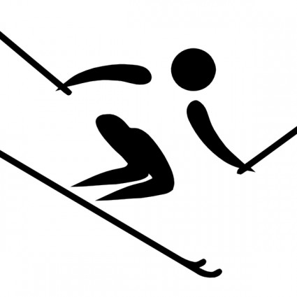 奧林匹克體育高山滑雪象形圖剪貼畫