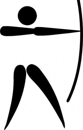 deportes olímpicos tiro con arco pictograma clip art