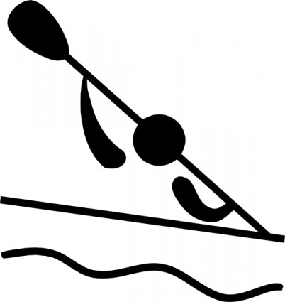 Olympischer Sport Kanu Slalom Piktogramme ClipArts
