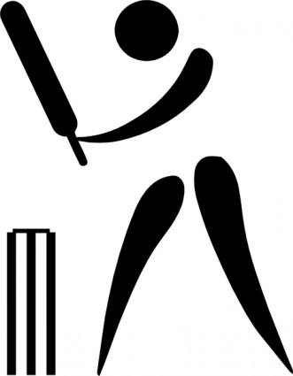 Olympischer Sport Cricket Piktogramme ClipArts